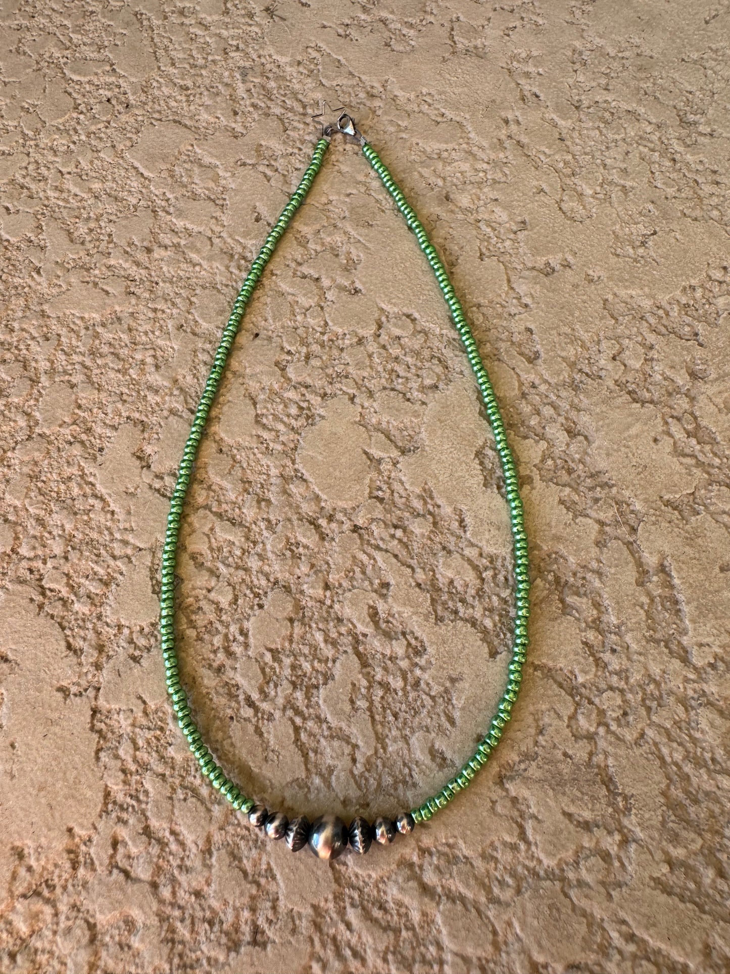 Spotted Cow Pearl Choker - Metallic Green