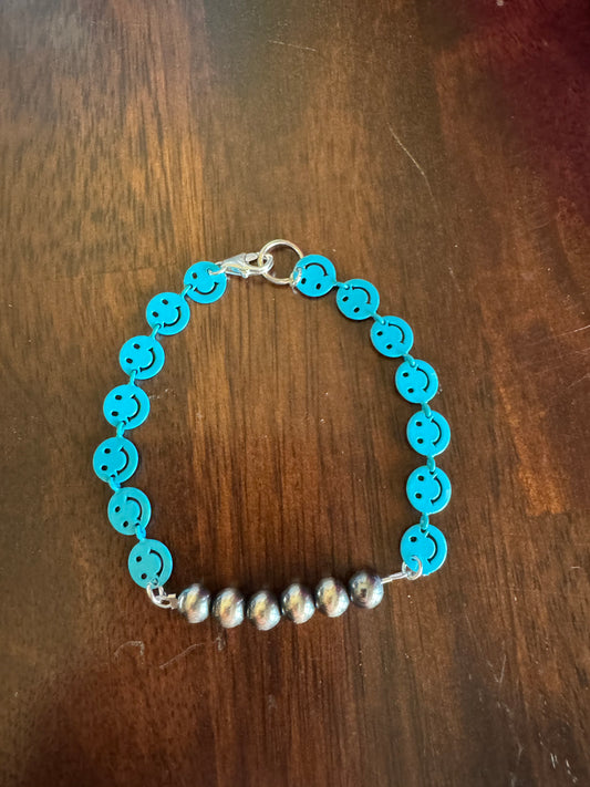 Funky Smiley Bracelet - Turquoise